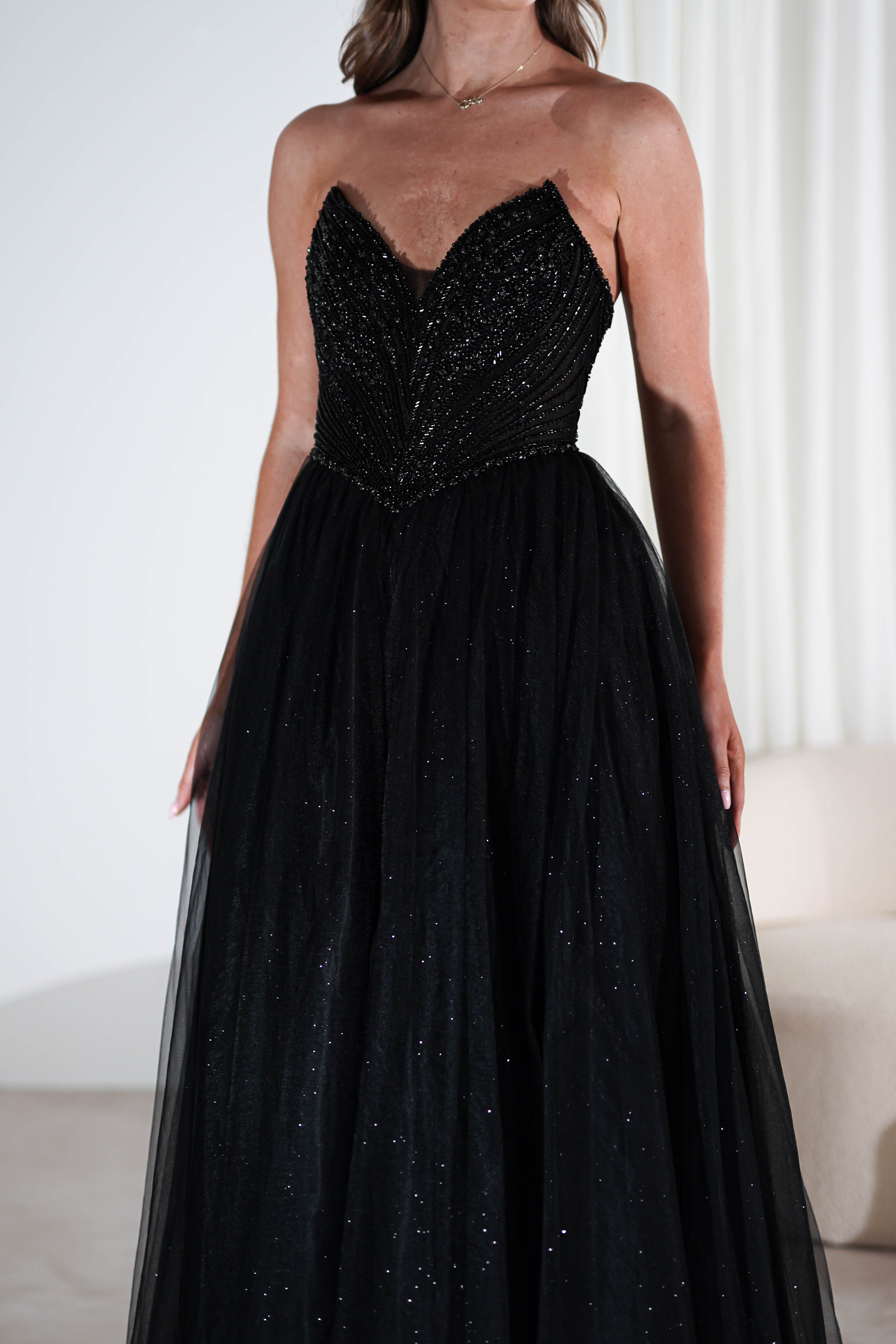 Priscilla Princess Glitter Gown | Black | Debs & Prom | Formal Gown | Oh Hello Clothing