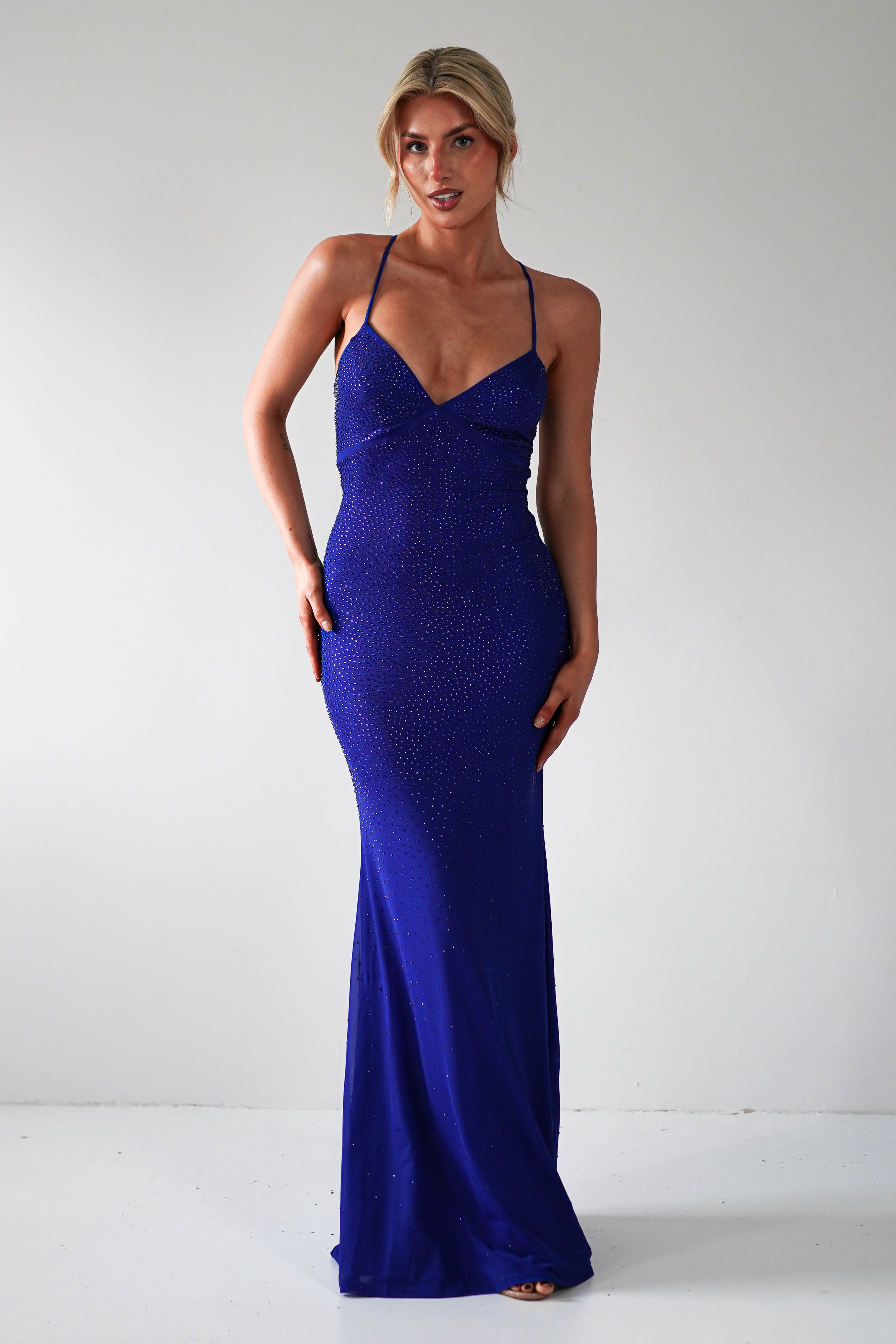 Cataleya Rhinestone Bodycon Gown | Royal Blue | Debs & Prom | Formal Gown | Oh Hello Clothing