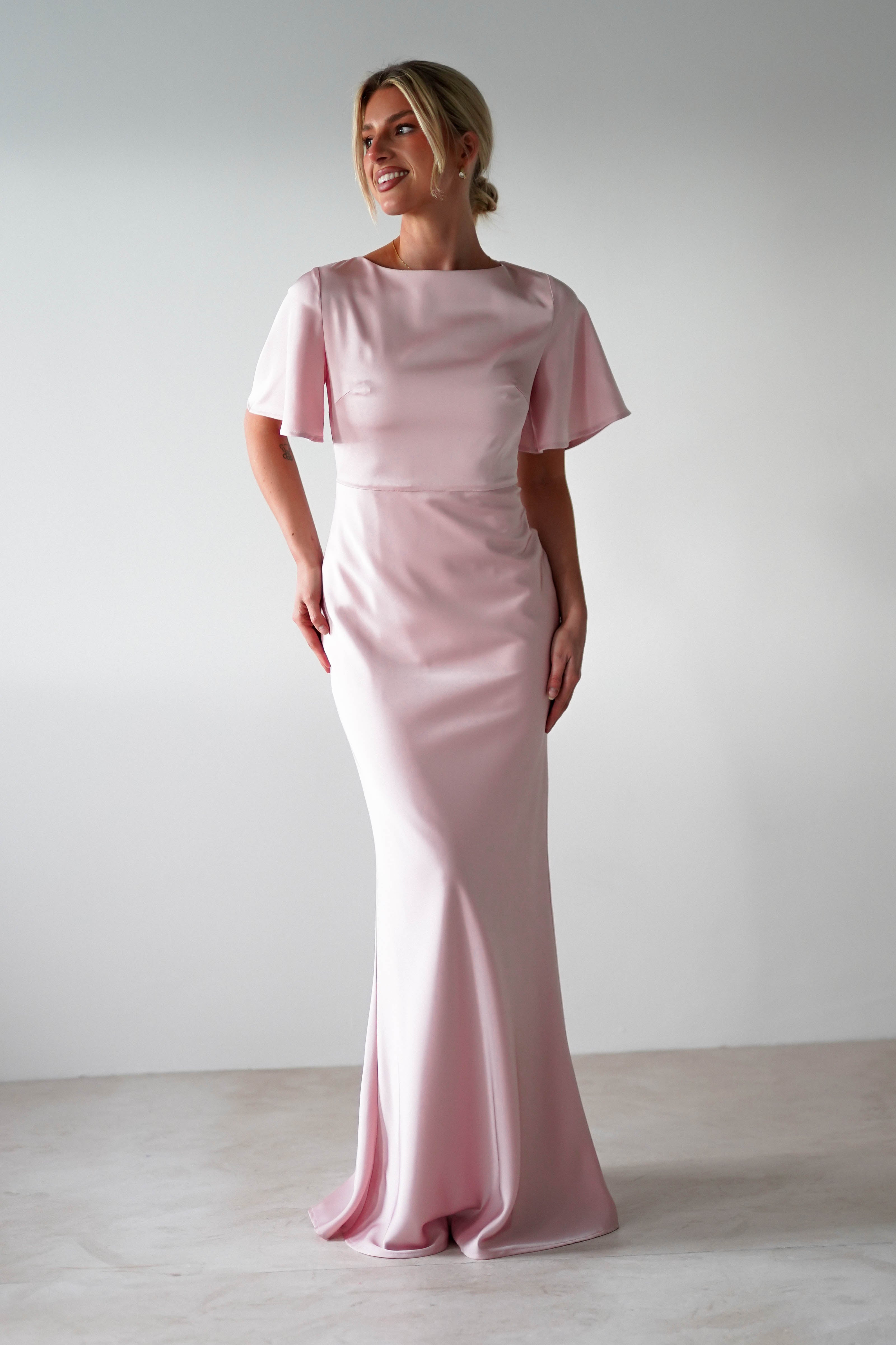 Olivia Matte Satin Maxi Dress | Periwinkle Blue | Bridesmaid Dress | Oh Hello Clothing