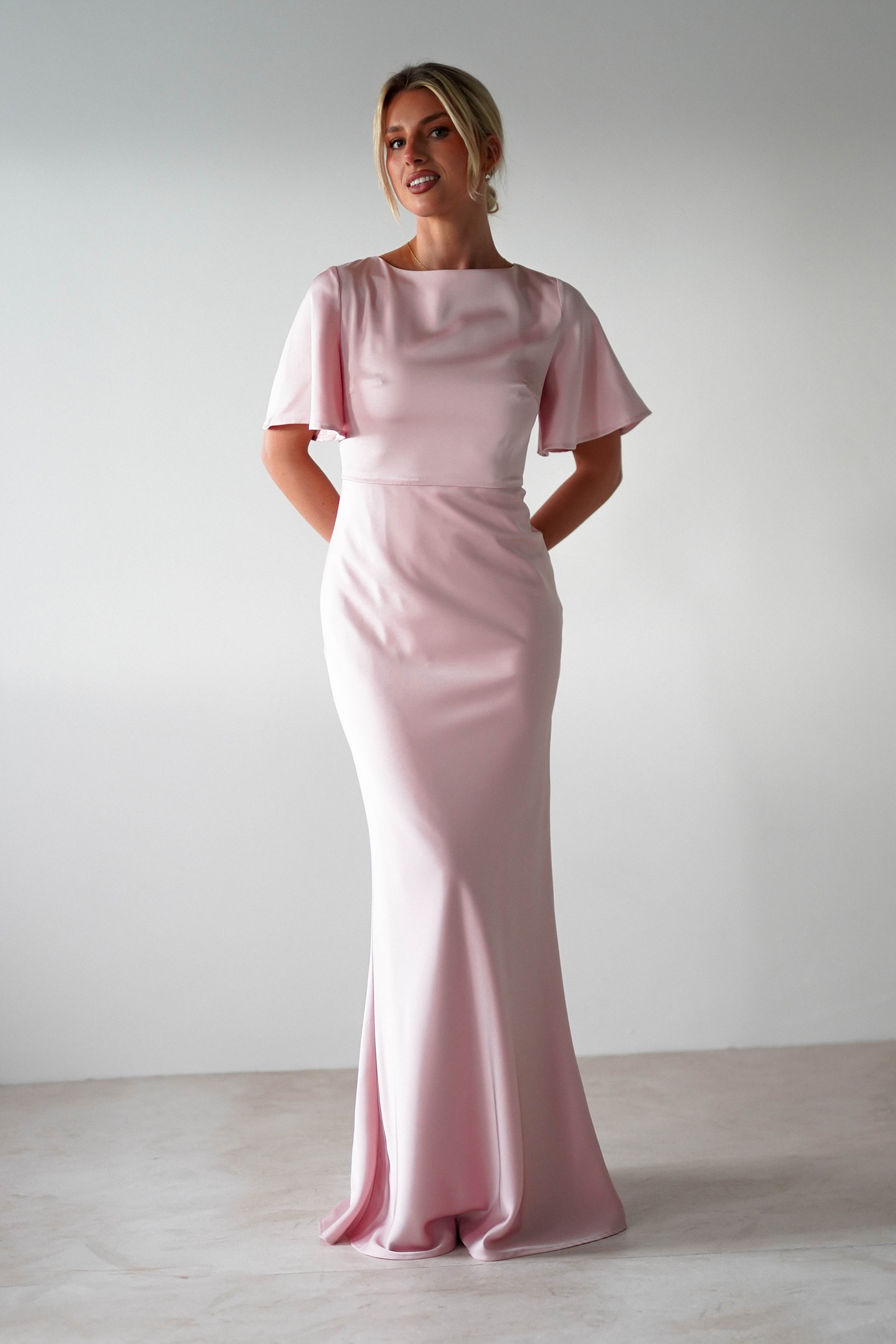 Olivia Matte Satin Maxi Dress | Periwinkle Blue | Bridesmaid Dress | Oh Hello Clothing