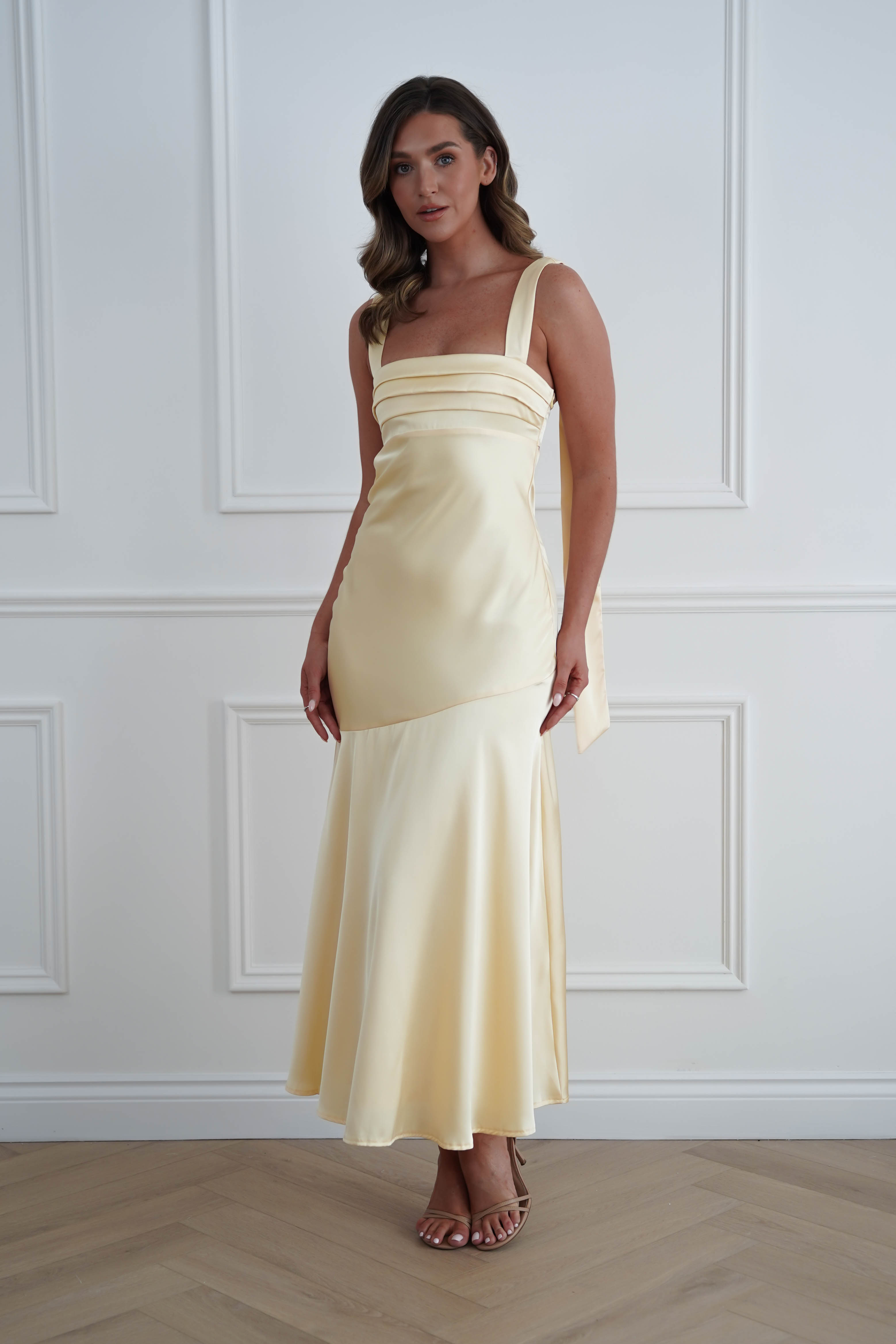 Oh Hello Clothing Women > Clothing > Dresses 1*DONE*SASHA- 64850j02- Butter Yellow Tie-Back Midi Dress