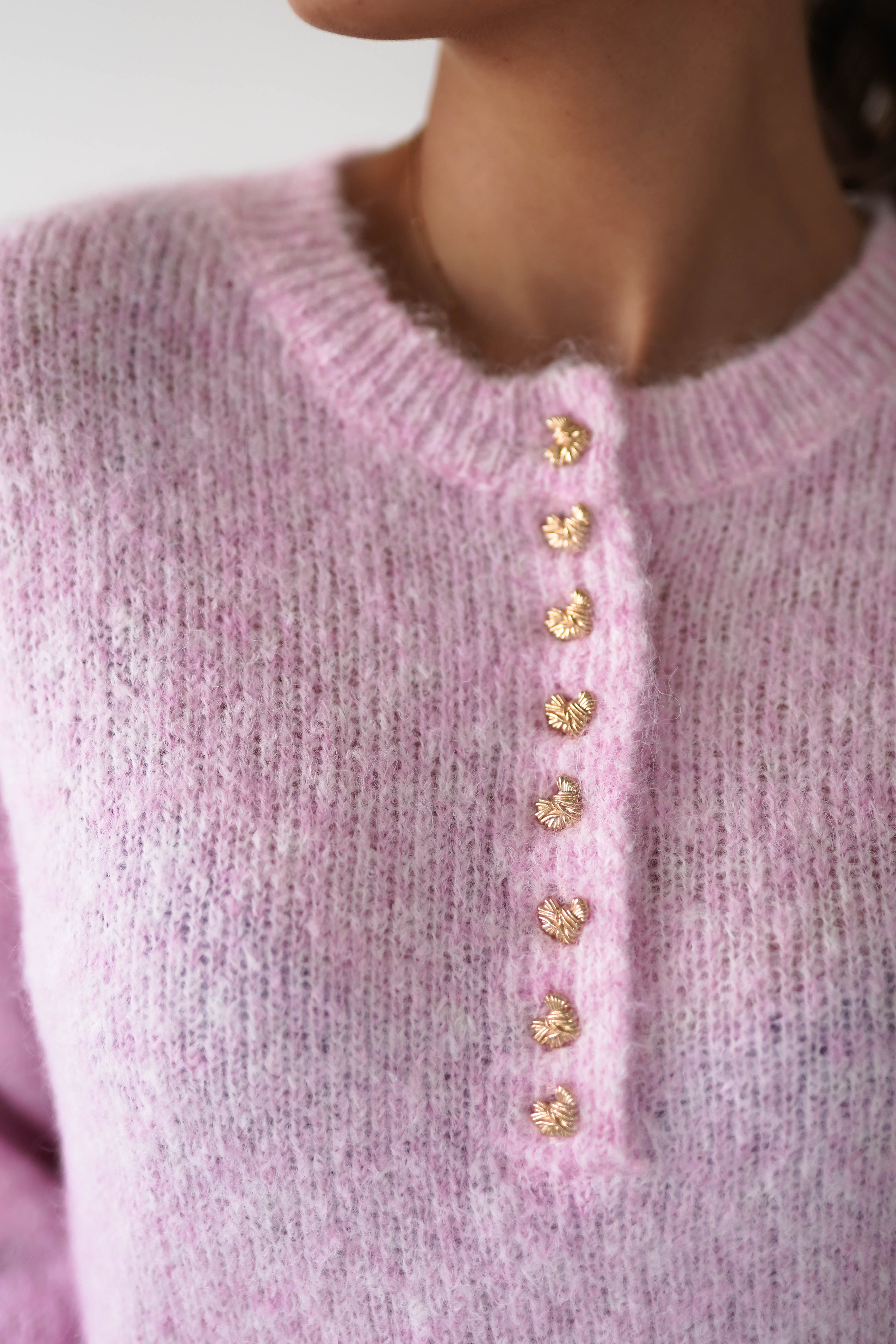 Oh Hello Clothing Women > Clothing > Knitwear ONE SIZE (6/12) Calix Button Detail Knit Jumper | Pink