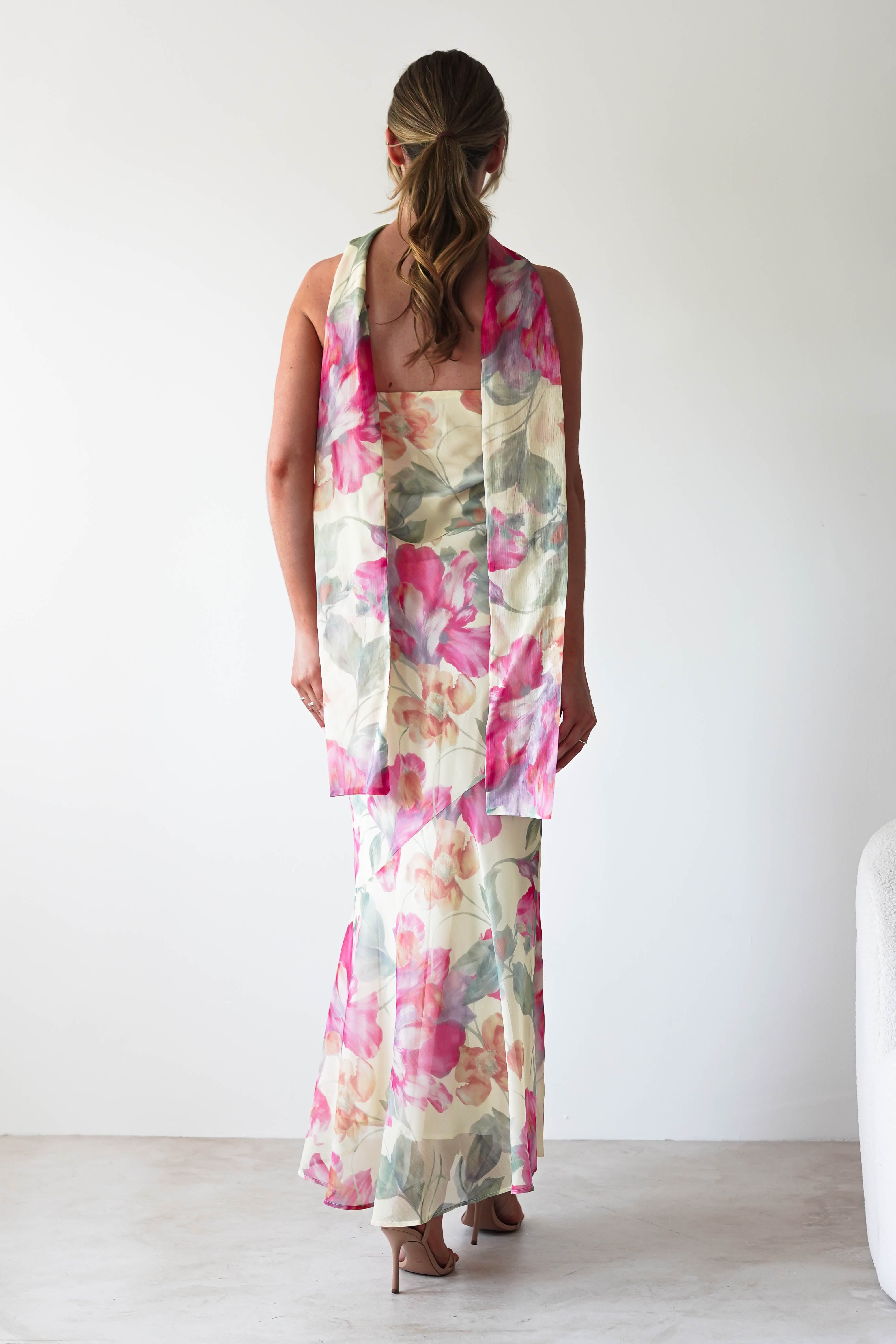 Charlene Floral Chiffon Maxi Dress Yellow Print | Wedding Guest Dress | Maxi | Chiffon | Oh Hello Clothing