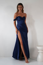 Nicolette Soft Satin Maxi Gown | Navy | Debs & Prom | Formal Gown | Oh Hello Clothing
