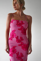 Adora Floral Mesh Maxi Dress Pink | Wedding Guest Dress | Maxi | Mesh | Oh Hello Clothing