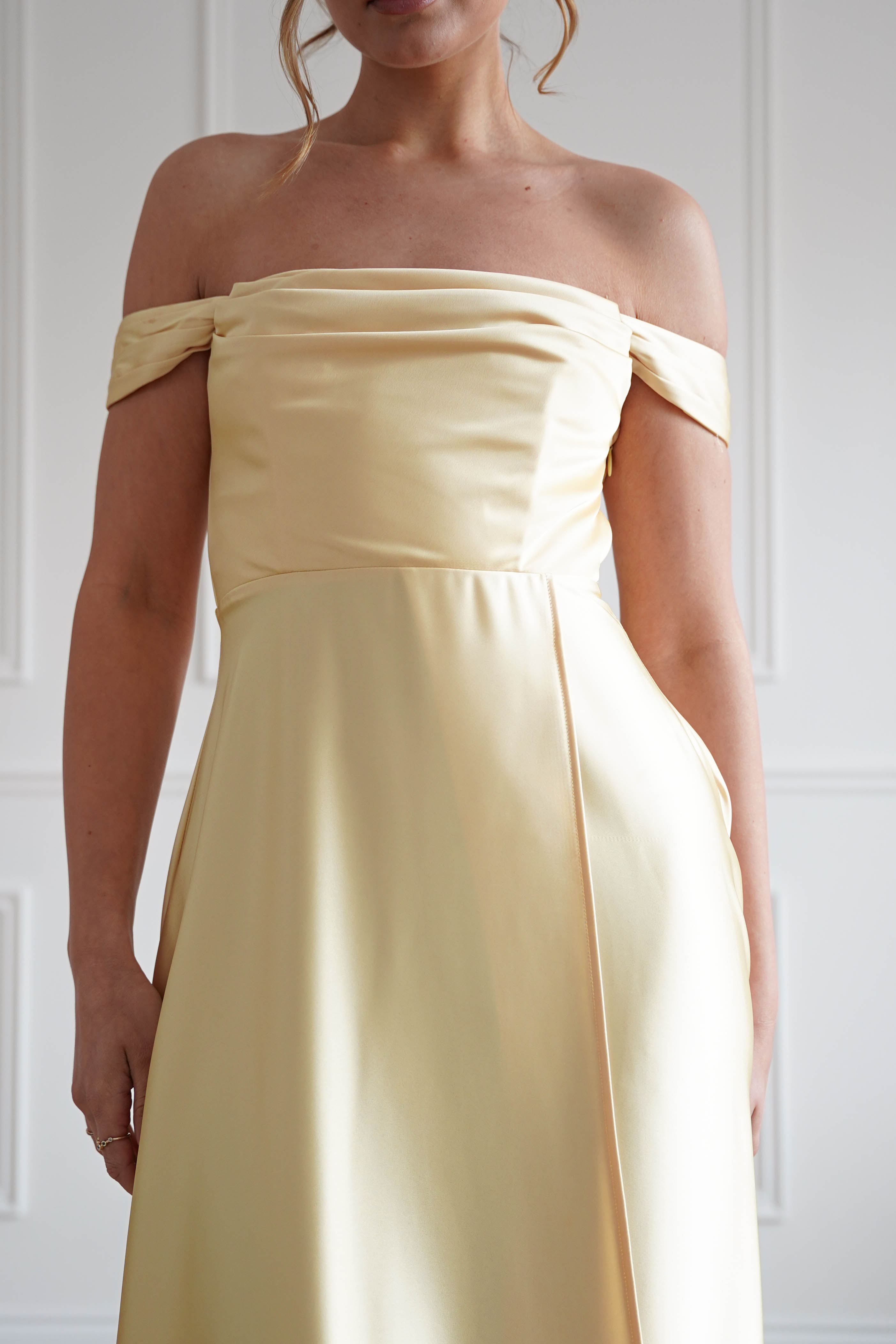 Oh Hello Clothing Women > Clothing > Dresses 1*Done-Butter Yellow Satin Maxi Dress