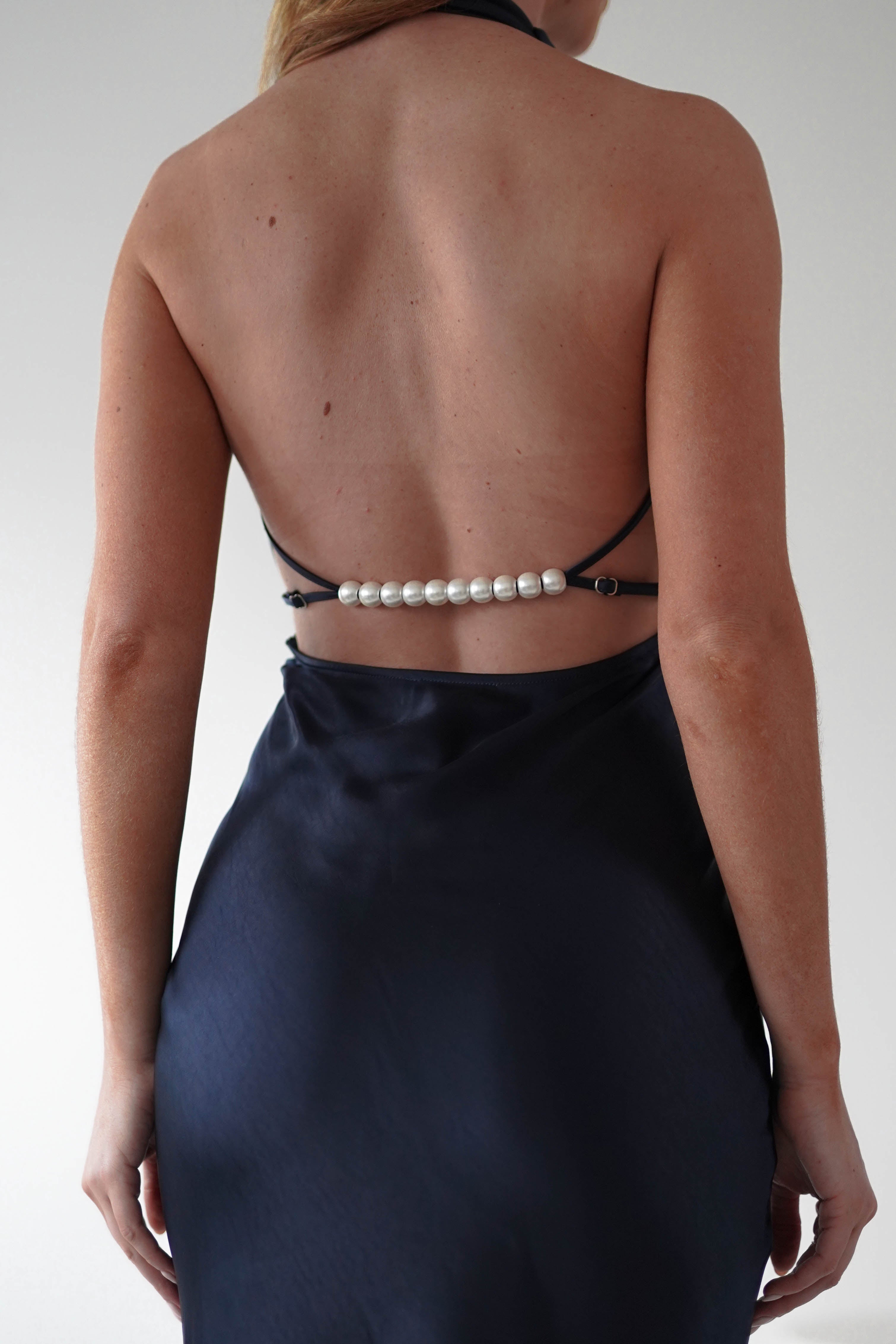 Capriana Pearl Back Maxi Dress Navy | Wedding Guest Dress | Maxi | Oh Hello Clothing