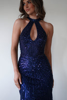 Santana Beaded Keyhole Gown | Midnight | Debs & Prom | Formal Gown | Oh Hello Clothing