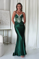 Vera Embellished Bodycon Gown | Emerald Green | Debs & Prom | Formal Gown | Oh Hello Clothing