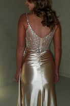 Leonardo Diamante Bodycon Gown | Gold | Debs & Prom | Formal Gown | Oh Hello Clothing