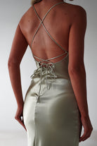 Celinee Satin Maxi Gown | Sage | Debs & Prom | Formal Gown | Oh Hello Clothing