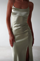 Celinee Satin Maxi Gown | Sage | Debs & Prom | Formal Gown | Oh Hello Clothing