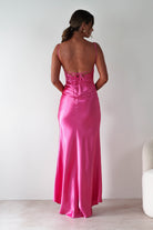 Celinee Satin Maxi Gown | Hot Pink | Debs & Prom | Formal Gown | Oh Hello Clothing