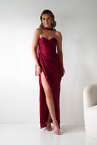 Oh Hello Clothing Women > Clothing > Dresses 1*DONE -CINDERALLA-CD411-BURGUNDY GOWN WITH MATCHING SCARF