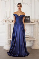 Oh Hello Clothing Dresses 1*DONE - CINDERALLA- T821-V-Neck Navy Maxi Dress with Shoulder Straps