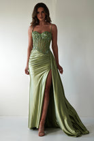 Diva Embellished Corset Gown | Green | Debs & Prom | Formal Gown | Oh Hello Clothing
