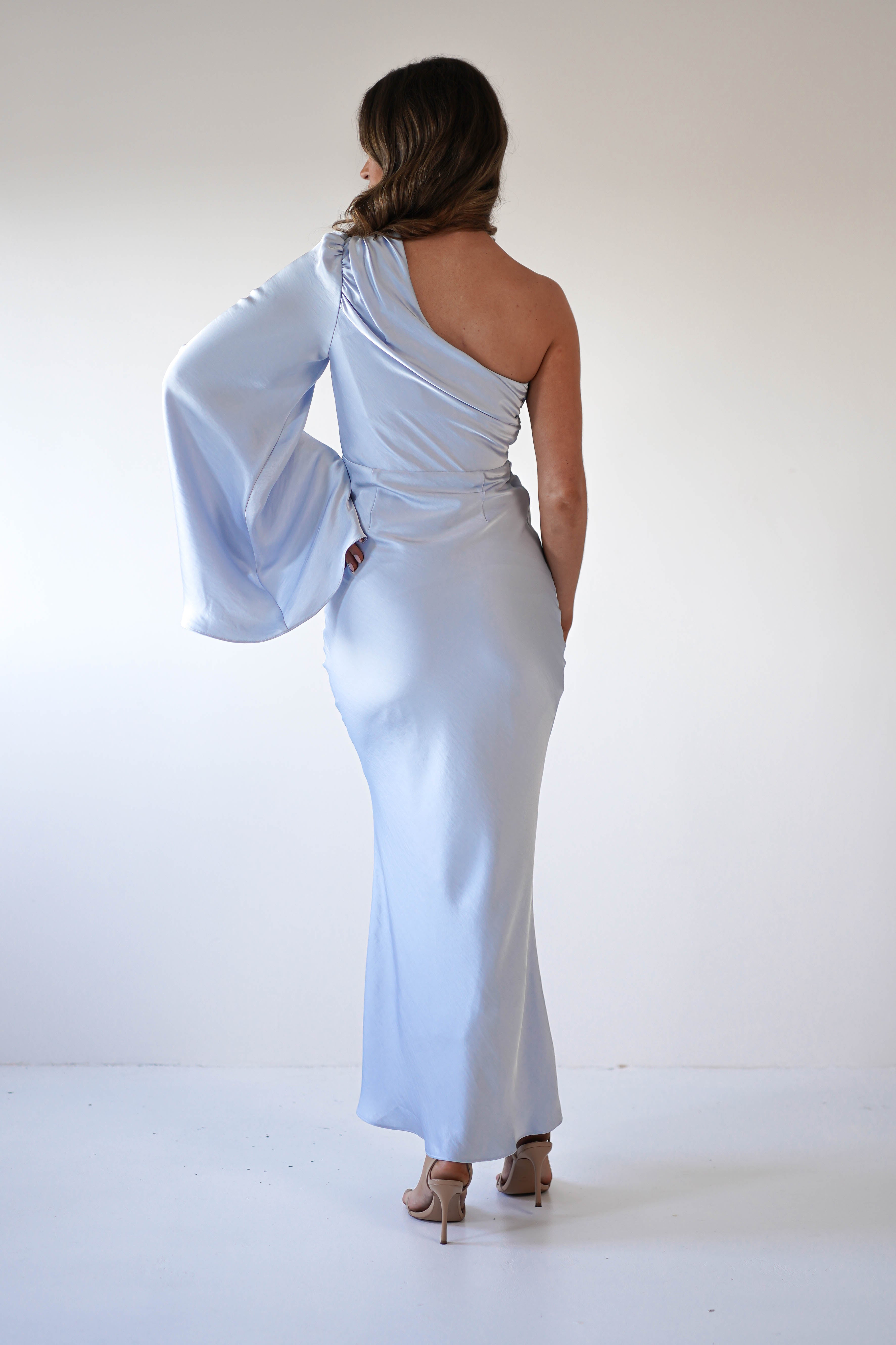 Sylvana Silky Maxi Dress Blue | Wedding Guest Dress | Maxi | Oh Hello Clothing