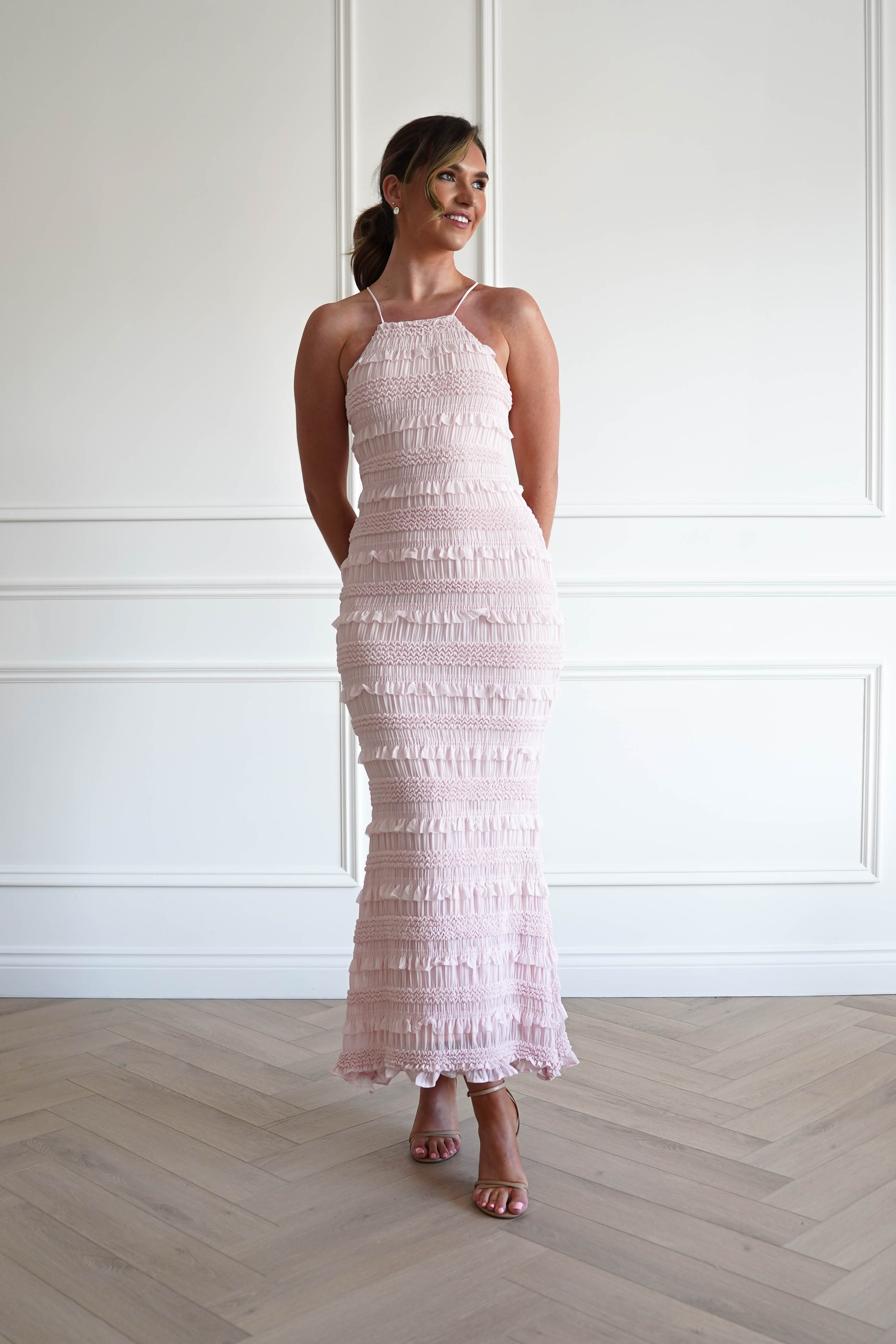 Oh Hello Clothing Women > Clothing > Dresses 1*DONE- FP- 578201- PINK Ruffle Bodycon Maxi Dress (Copy)