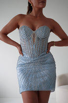 Oh Hello Clothing Women > Clothing > Dresses 1*DONE-J879-Embellished Strapless Mini Dress