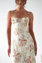Annabelle Floral Print Midaxi Dress Yellow | Wedding Guest Dress | Oh Hello Clothing
