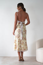 Annabelle Floral Print Midaxi Dress Yellow | Wedding Guest Dress | Oh Hello Clothing