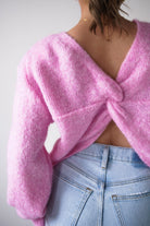 Oh Hello Clothing Women > Clothing > Knitwear ONE SIZE (6/12) 1*DONE- KILKY-Two-Way Twist Knit Jumper – Pink-yp1879