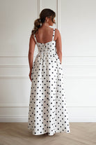 Oh Hello Clothing Women > Clothing > Dresses 1*DONE - MANIJU-MF25154-Polka Dot Midi Dress in White