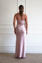 Oh Hello Clothing Women > Clothing > Dresses 1*DONE - MANIJU-MM24562-PINK Floral Appliqué Satin Maxi Dress