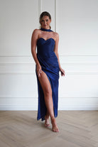 Oh Hello Clothing Dresses > Prom Dresses 1*DONE-Marielle Glowing Chiffon Strapless Maxi Dress | NEW COLOUR NAVY