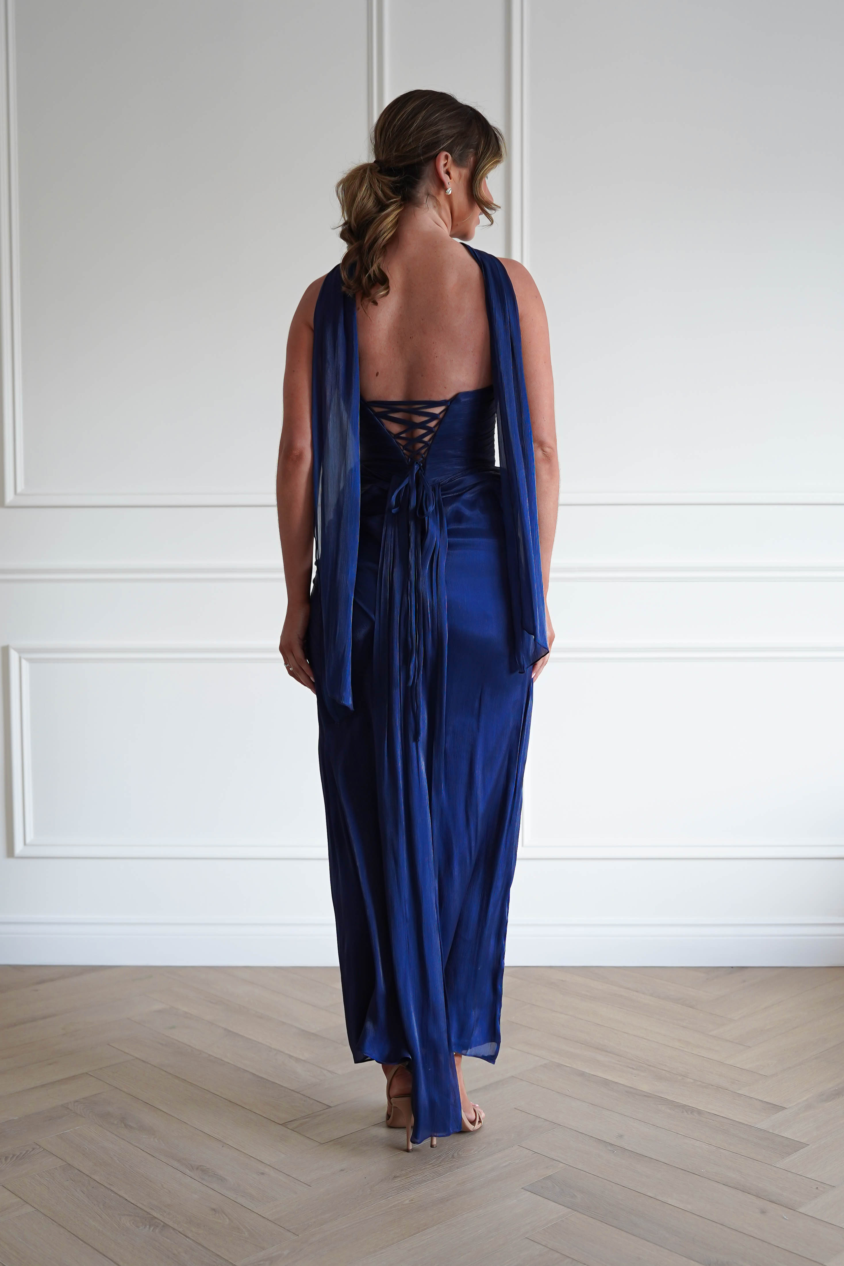 Oh Hello Clothing Dresses > Prom Dresses 1*DONE-Marielle Glowing Chiffon Strapless Maxi Dress | NEW COLOUR NAVY