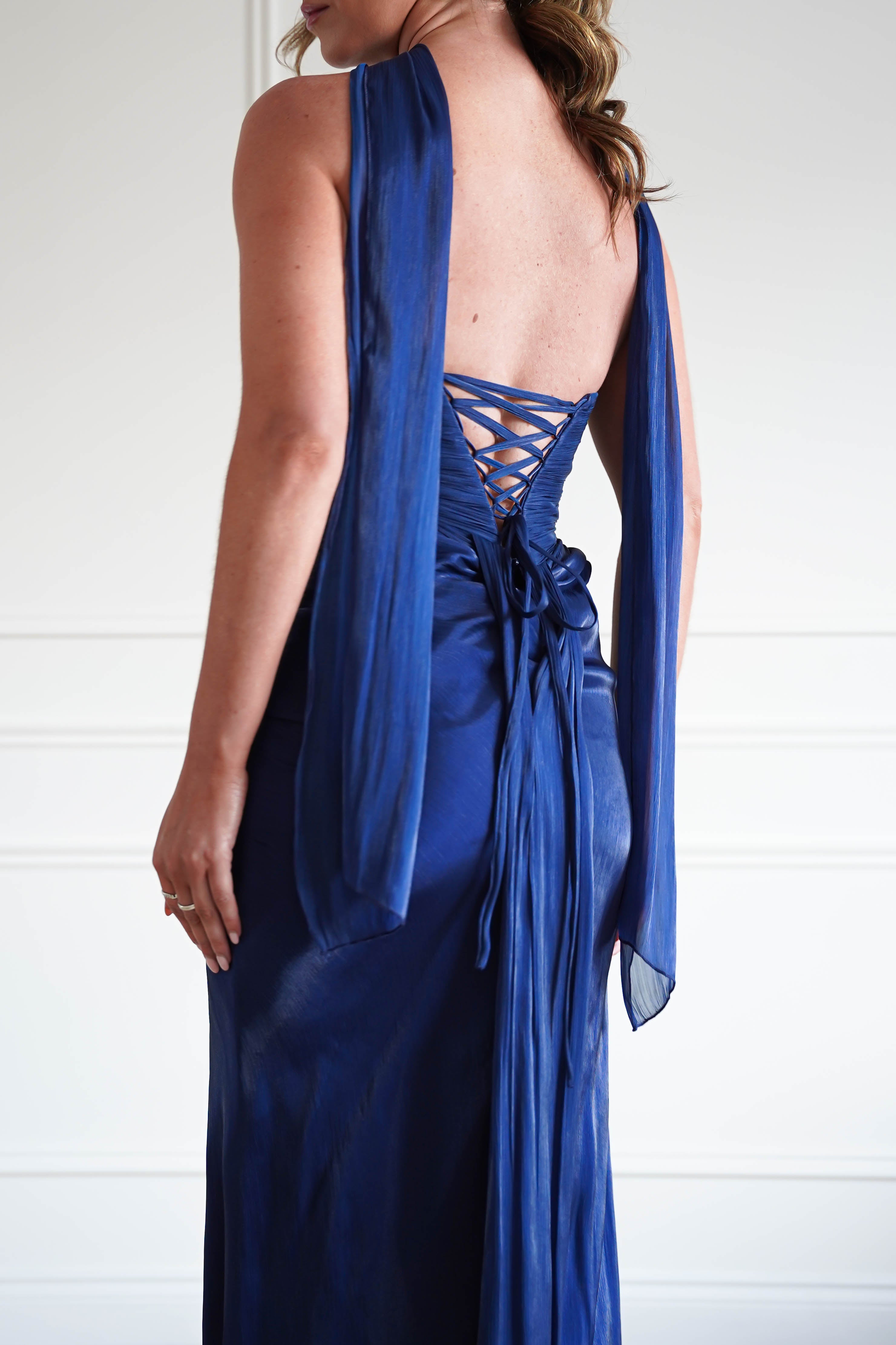 Oh Hello Clothing Dresses > Prom Dresses 1*DONE-Marielle Glowing Chiffon Strapless Maxi Dress | NEW COLOUR NAVY