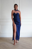 Oh Hello Clothing Dresses > Prom Dresses 1*DONE-Marielle Glowing Chiffon Strapless Maxi Dress | NEW COLOUR NAVY