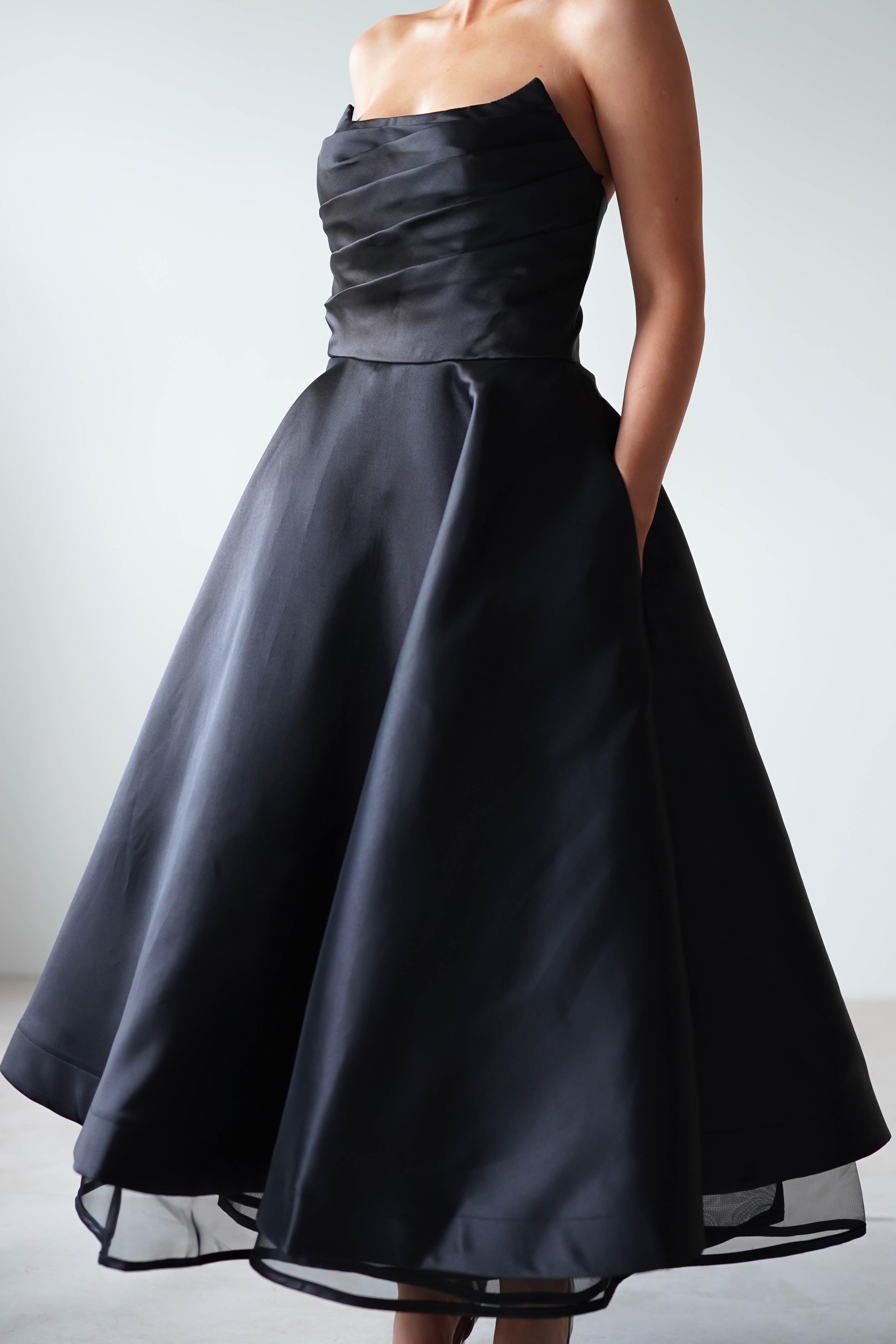 Madison A-Line Midi Dress Black | Wedding Guest Dress | A-Line | Midi | Oh Hello Clothing