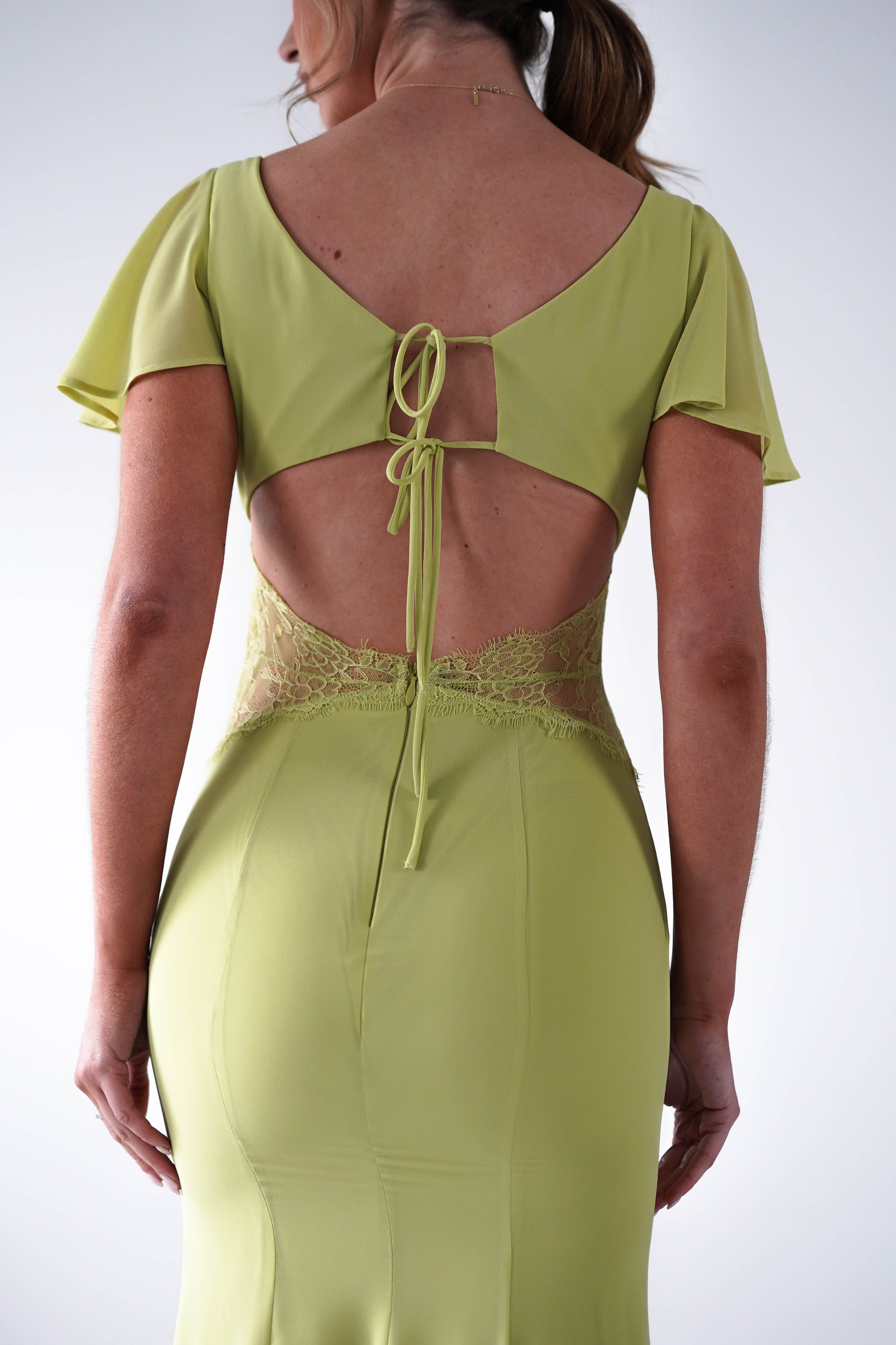 Preston Flutter Sleeve Maxi Dress Lime Green | Wedding Guest Dress | Maxi | Oh Hello Clothing