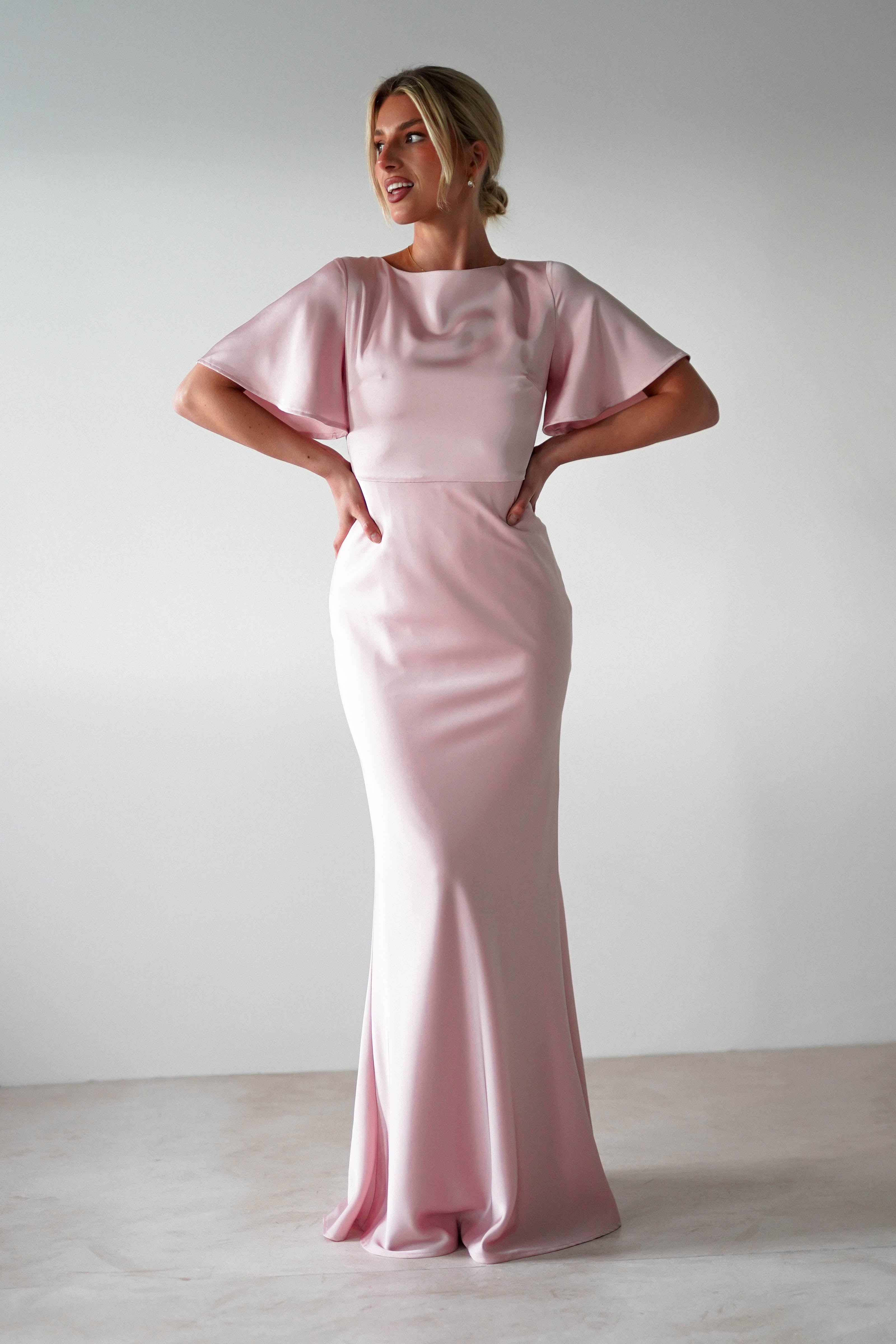 Olivia Matte Satin Maxi Dress | Periwinkle Blue | Bridesmaid Dress | Oh Hello Clothing