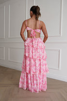 Oh Hello Clothing Women > Clothing > Dresses 1* DONE - SAMPLE- SAME STYLE AS Elouise Floral Tiered Maxi Dress PINK