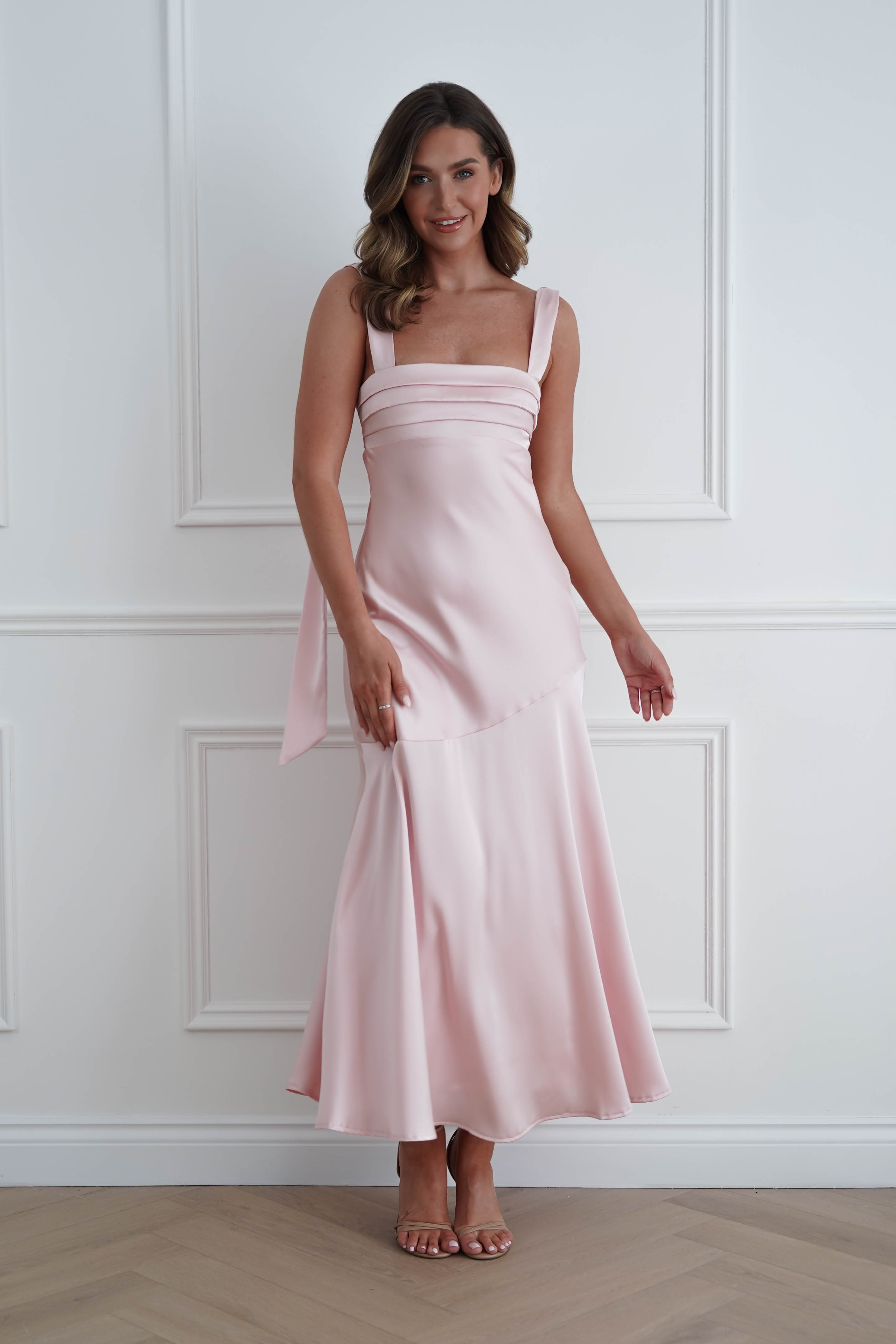Oh Hello Clothing Women > Clothing > Dresses 1*DONE*SASHA- 64850j02- Pink Yellow Tie-Back Midi Dress (Copy)