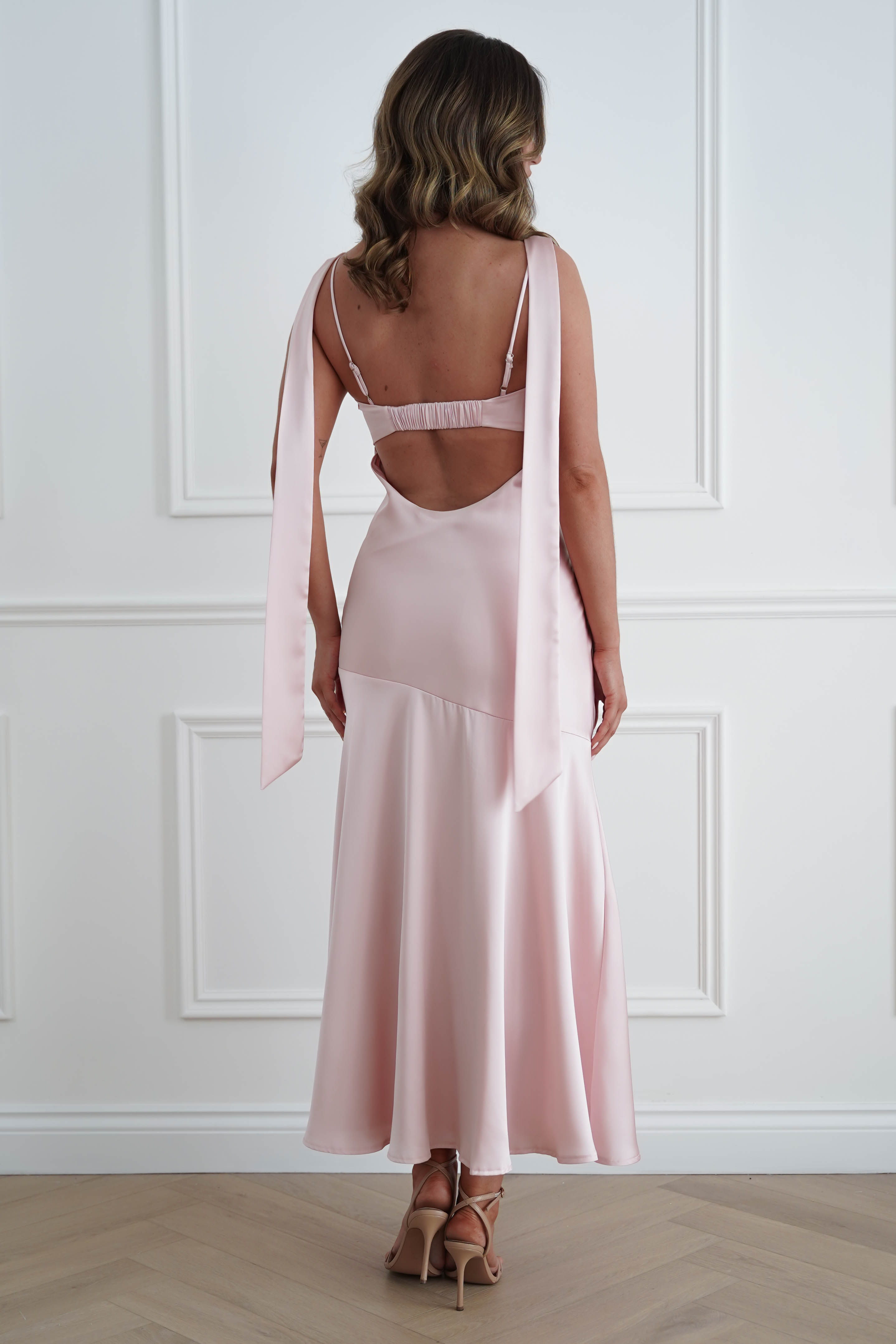 Oh Hello Clothing Women > Clothing > Dresses 1*DONE*SASHA- 64850j02- Pink Yellow Tie-Back Midi Dress (Copy)