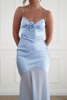 Oh Hello Clothing Women > Clothing > Dresses 1*DONE -SASHA-64972D-Powder Blue Chiffon Maxi Dress with Layered Hem - sample