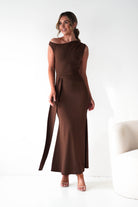 Oh Hello Clothing Dresses 1*DONE - Sleevless midi  dress-brown