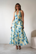 Sabine Floral Bodied Maxi Dress Yellow/Blue | Wedding Guest Dress | Maxi | Oh Hello Clothing