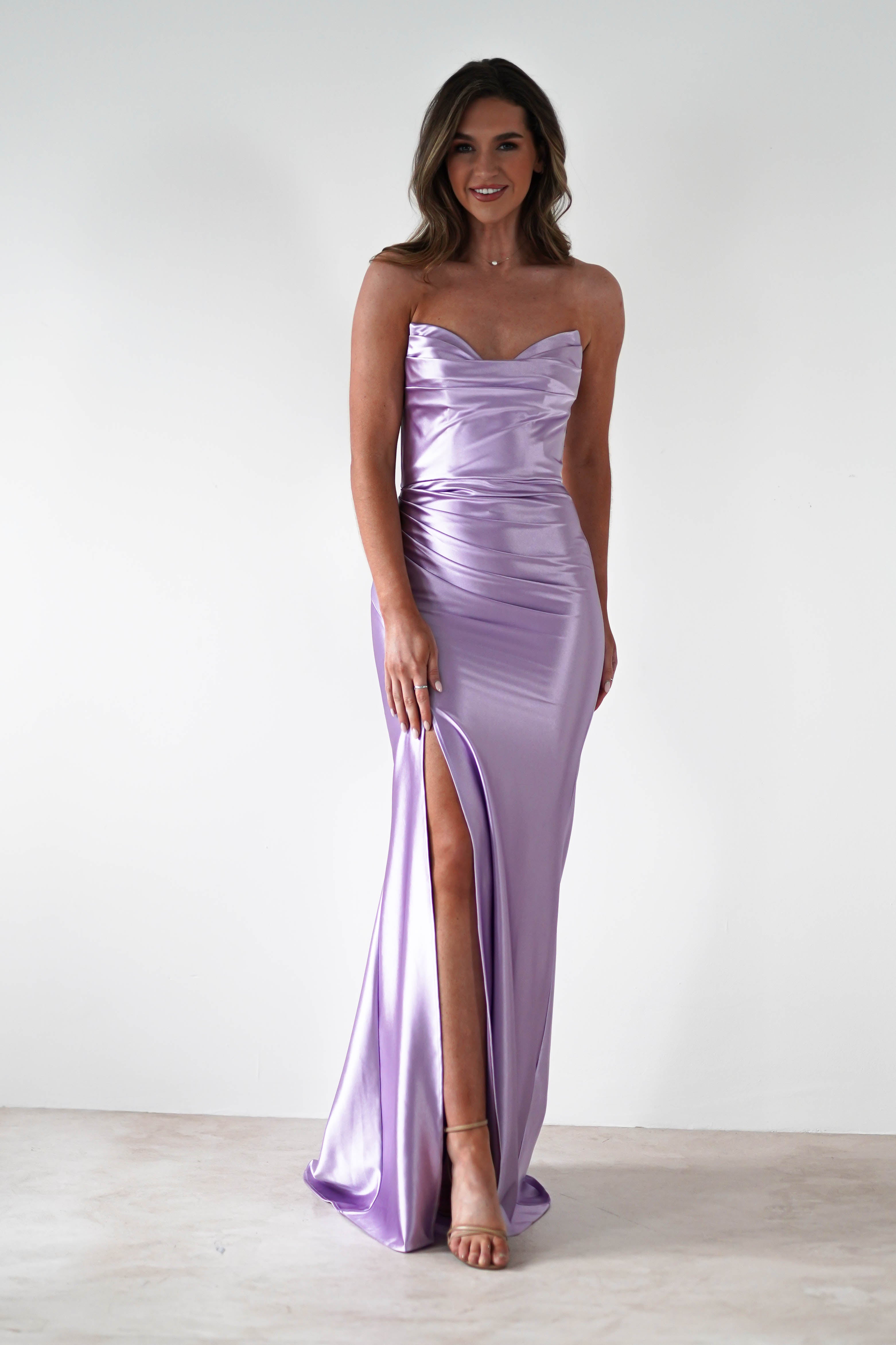 Venice Strapless Bodycon Gown | Lilac | Debs & Prom | Formal Gown | Oh Hello Clothing