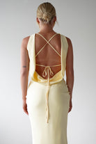 Alanna Soft Matte Satin Maxi Dress Yellow | Wedding Guest Dress | Maxi | Satin | Oh Hello Clothing