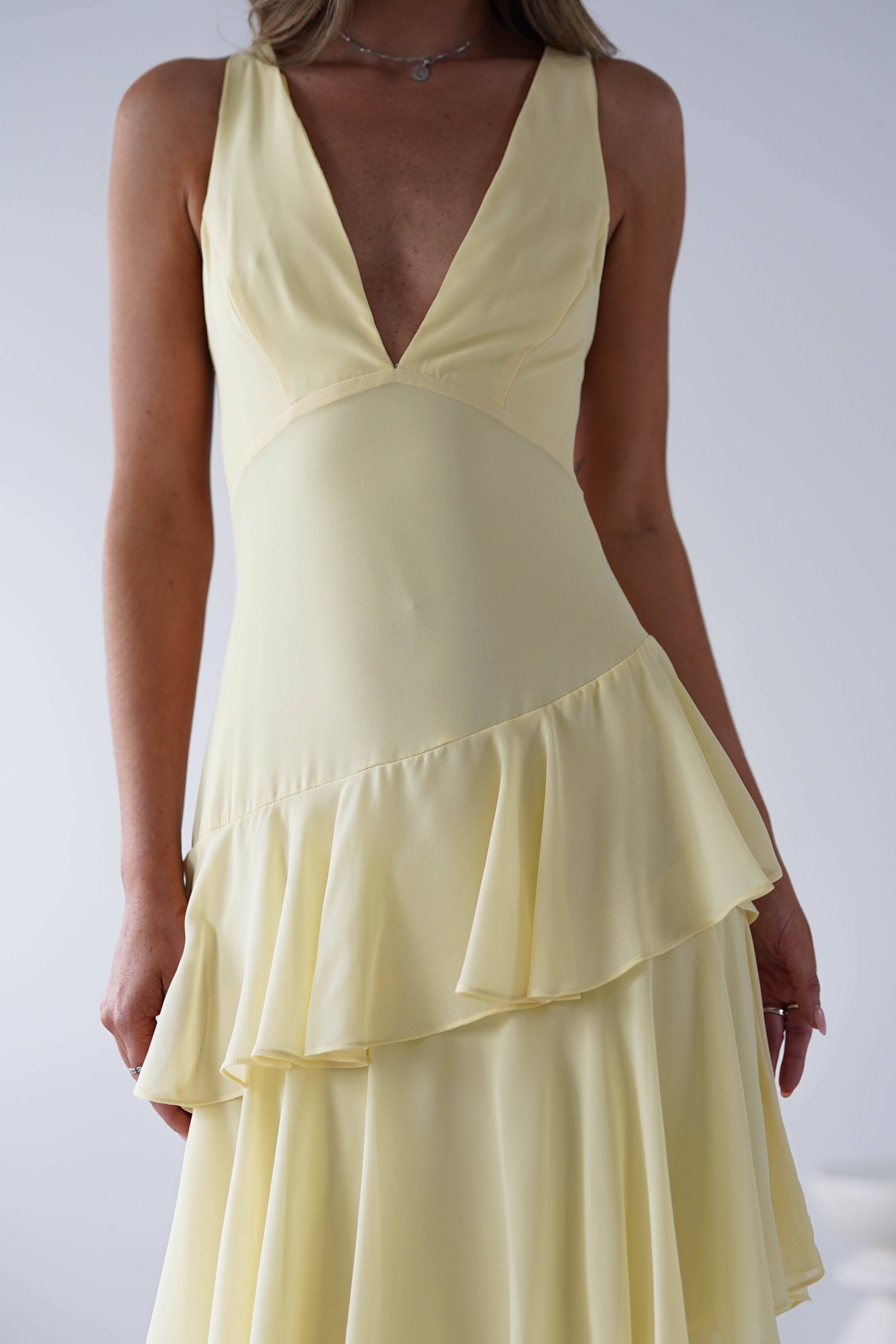 Andalusia Ruffle Maxi Dress Yellow | Wedding Guest Dress | Maxi | Oh Hello Clothing