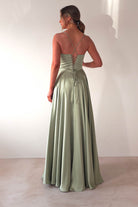 Bella Luxe Aline Satin Gown | Sage | Oh Hello Clothing