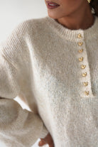 Oh Hello Clothing Women > Clothing > Knitwear ONE SIZE (6/12) Calix Button Detail Knit Jumper | Beige