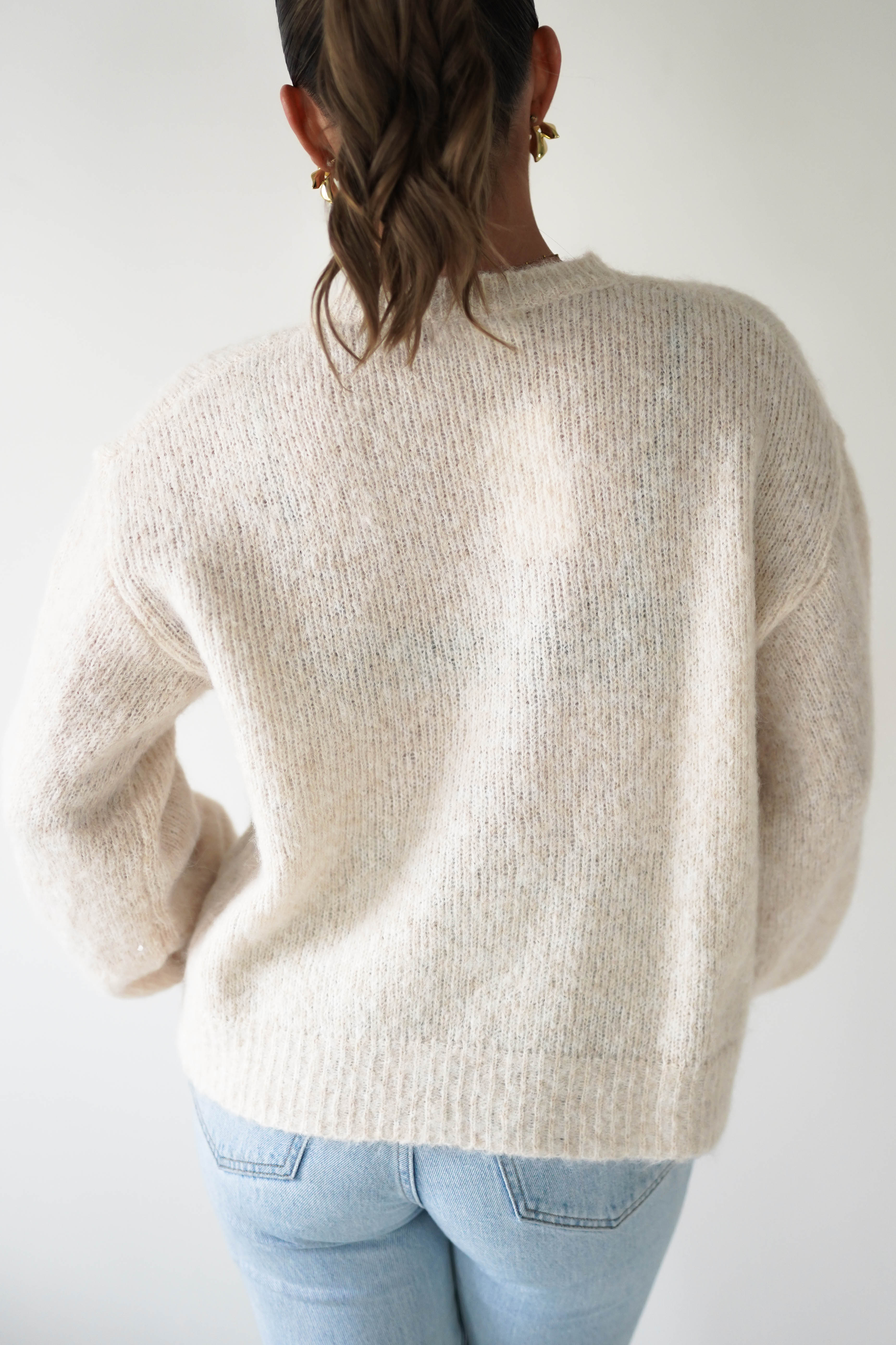 Oh Hello Clothing Women > Clothing > Knitwear ONE SIZE (6/12) Calix Button Detail Knit Jumper | Beige