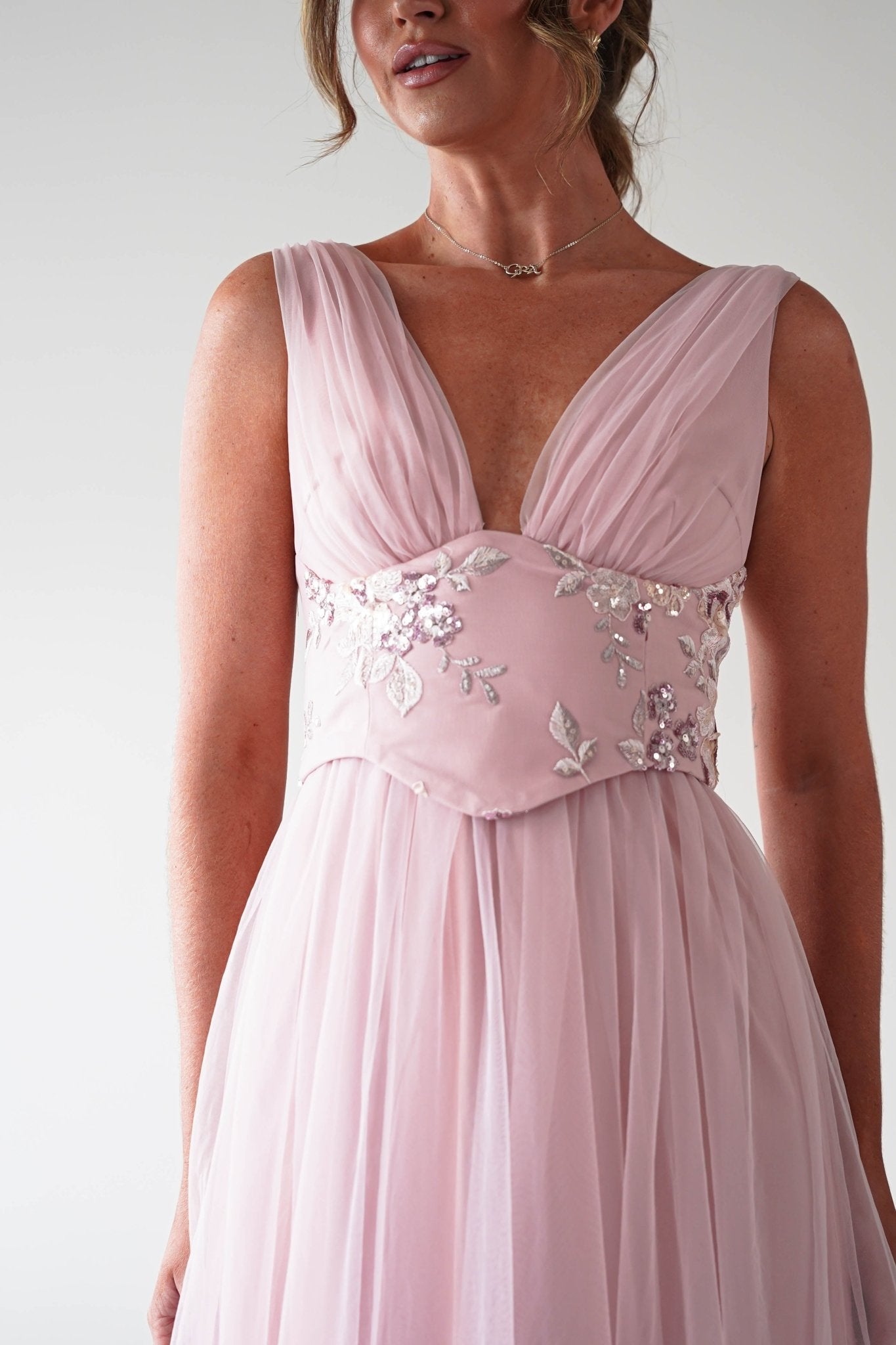 Cecilia Tulle Maxi Dress Blush Pink | Wedding Guest Dress | Maxi | Oh Hello Clothing