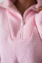 Oh Hello Clothing Women > Clothing > Knitwear ONE SIZE (6/12) Chaney Half Pink Zip Jumper | Pink