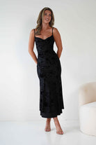 Dahlia Floral Jacquard Maxi Dress Black | Wedding Guest Dress | Maxi | Oh Hello Clothing